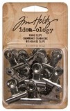 Tim Holtz Idea-ology Metal Hinge Clips 1&quot; Antique Nickel