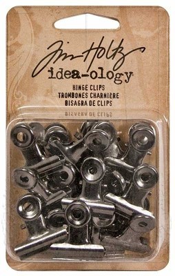 Tim Holtz Idea-ology Metal Hinge Clips 1&quot; Antique Nickel