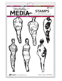 Dina Wakley MEdia Cling Stamps 6"X9" - Assorted