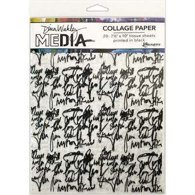 Dina Wakley MEdia Collage Paper Tissue 7.5"X10" - Assorted