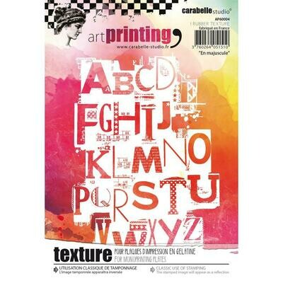 Carabelle Studio Art Printing A6 Rubber Texture Plate Uppercase Letters