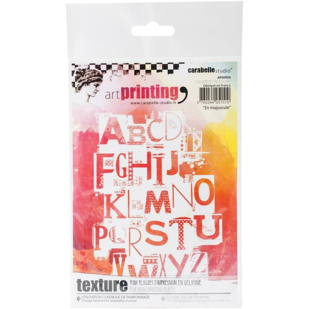 Carabelle Studio Art Printing A6 Rubber Texture Plate Uppercase Letters