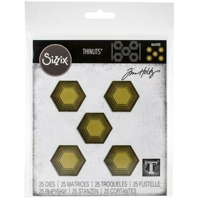 Tim Holtz Sizzix Thinlits Dies Stacked Hexagons