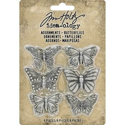 Tim Holtz Idea-ology Adornments Butterflies 6/pkg