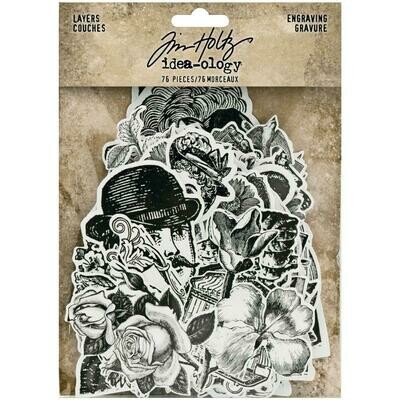 Tim Holtz Idea-ology Layers Engraving 76/pkg