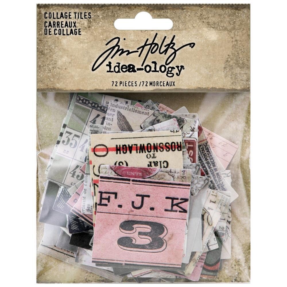 Tim Holtz Idea-ology Collage Tiles 72/pkg