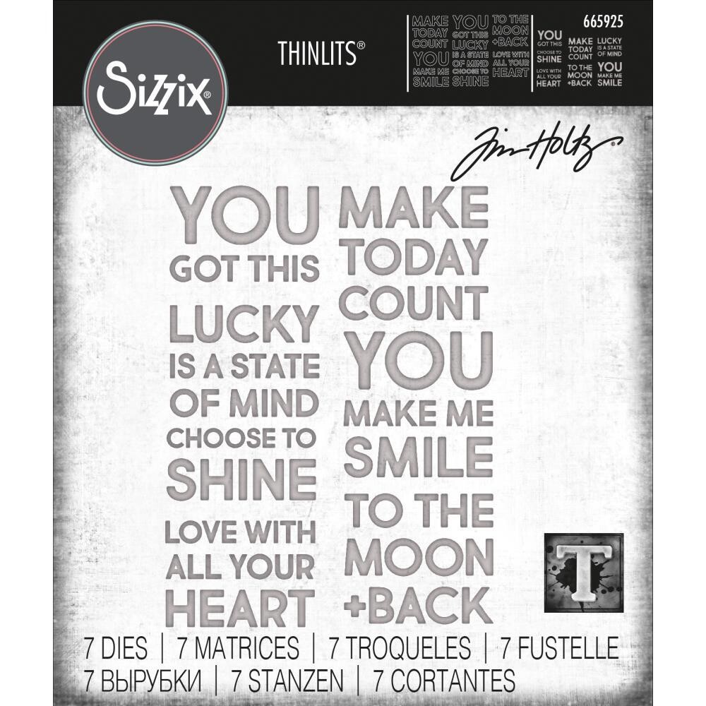Tim Holtz Sizzix Thinlits Dies Bold Text #2 7/pkg