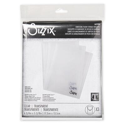 Tim Holtz Sizzix Embossing Folder Storage Envelopes 3/pkg