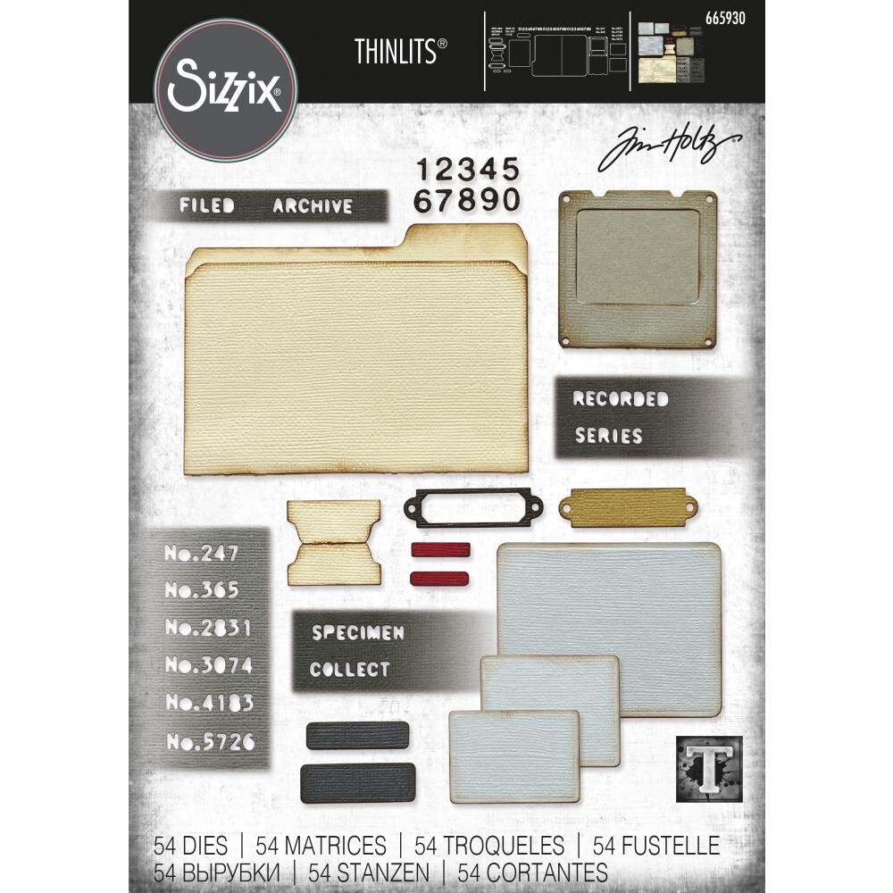 Tim Holtz Sizzix Thinlits Die Specimen 54/pkg
