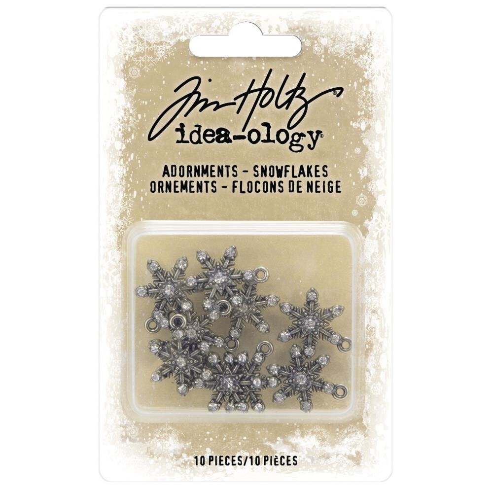 Tim Holtz Idea-ology Christmas 2022 Adornments Snowflakes 10/pkg