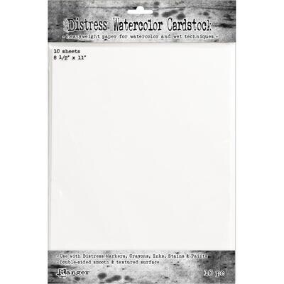 Tim Holtz Distress Watercolor Cardstock 11"x8 1/2" 10/pkg