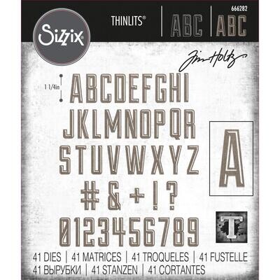 Tim Holtz Sizzix Thinlits Die Alphanumeric Emporium 41/pkg