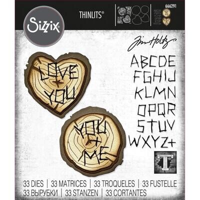Tim Holtz Sizzix Thinlits Die Wood Slice 33/pkg