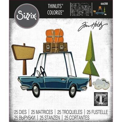 Tim Holtz Sizzix Thinlits Dies Road Trip Colorize 25/pkg
