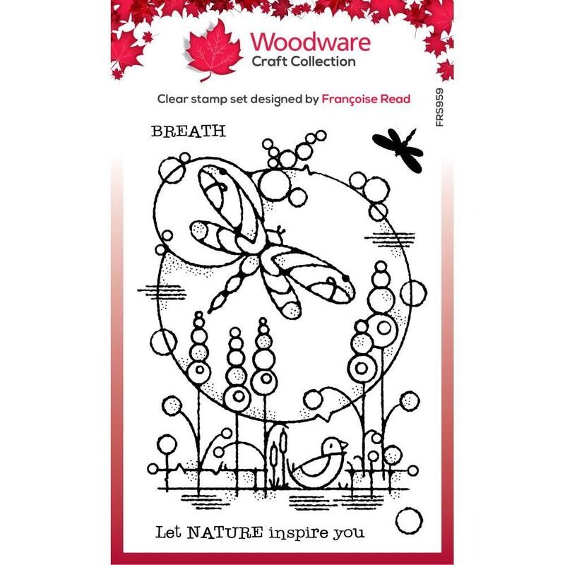 Woodware Craft Collection Clear Stamp Set Singles Dragonfly Pond