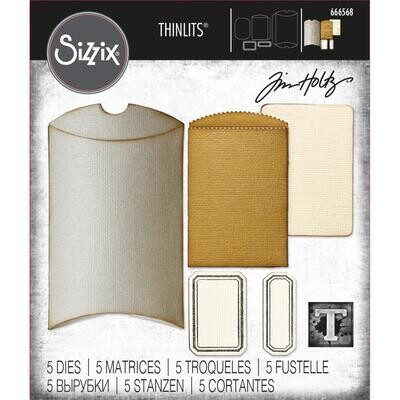 Tim Holtz Sizzix Thinlits Dies Vault Pillow Box + Bag
