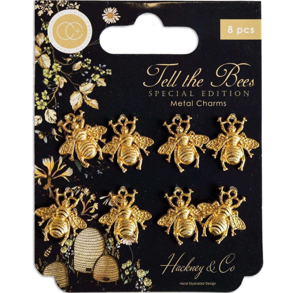 Craft Consortium Metal Charms "Tell the Bees" Special Edition 8/pkg