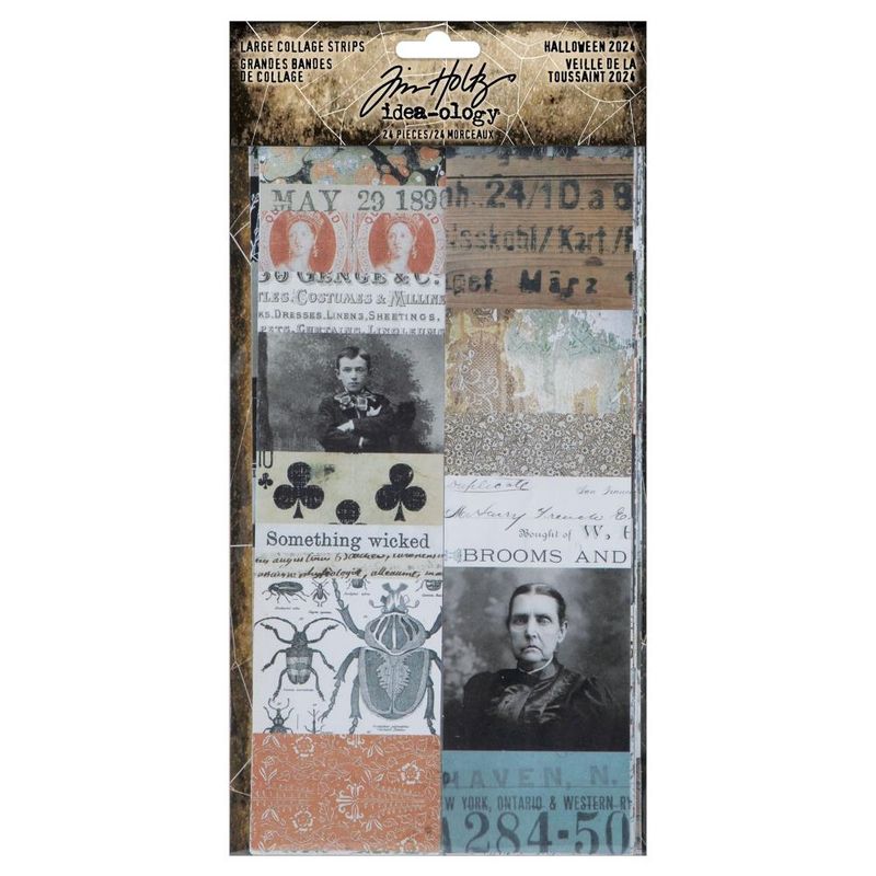 Tim Holtz Idea-ology Halloween Collage Strips Large 24/pkg