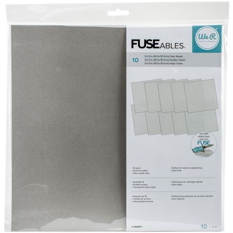 We R Memory Keepers Photo Sleeve Fuse Clear Sheets 12x12inch 10/pkg