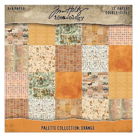 Tim Holtz Idea-ology Palette Collection Orange 8x8 12/pkg