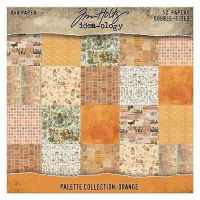 Tim Holtz Idea-ology Palette Collection Orange 8x8 12/pkg