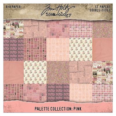 Tim Holtz Idea-ology Palette Collection Pink 8x8 12/pkg
