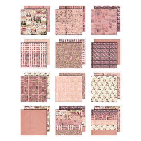 Tim Holtz Idea-ology Palette Collection Pink 8x8 12/pkg