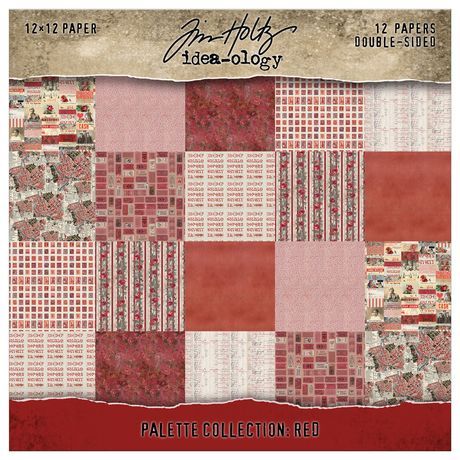 Tim Holtz Idea-ology Palette Collection Red 12x12 12/pkg