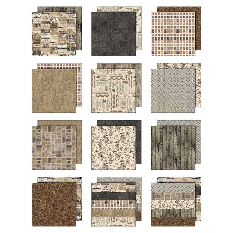 Tim Holtz Idea-ology Palette Collection Neutral 12x12 12/pkg