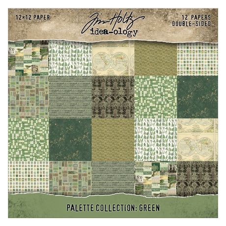 Tim Holtz Idea-ology Palette Collection Green 12x12 12/pkg