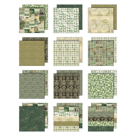 Tim Holtz Idea-ology Palette Collection Green 12x12 12/pkg