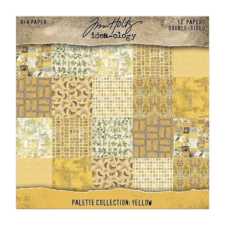 Tim Holtz Idea-ology Palette Collection Yellow 8x8 12/pkg