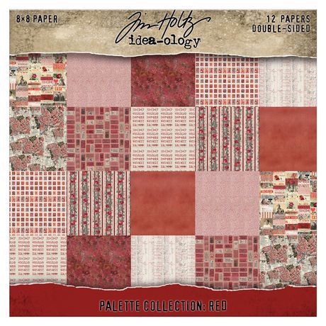 Tim Holtz Idea-ology Palette Collection Red 8x8 12/pkg