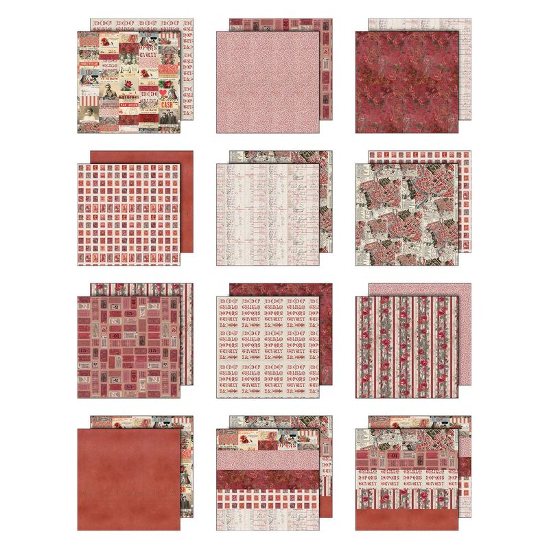 Tim Holtz Idea-ology Palette Collection Red 8x8 12/pkg
