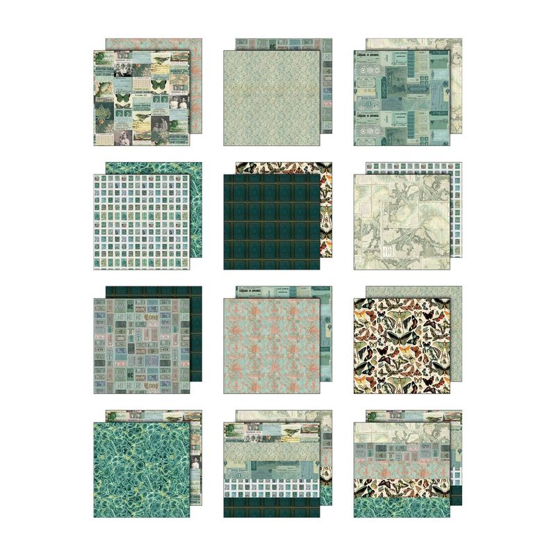 Tim Holtz Idea-ology Palette Collection Teal 8x8 12/pkg