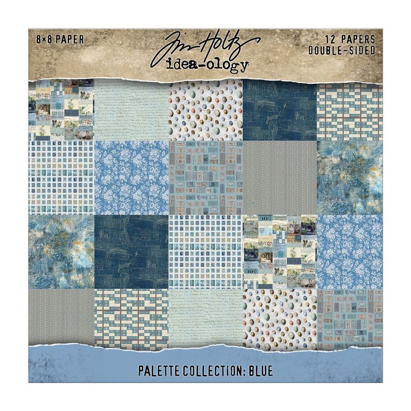Tim Holtz Idea-ology Palette Collection Blue 8x8 12/pkg
