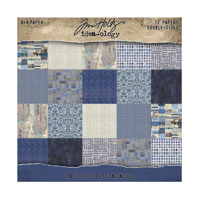 Tim Holtz Idea-ology Palette Collection Indigo 8x8 12/pkg
