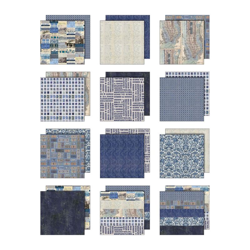 Tim Holtz Idea-ology Palette Collection Indigo 12x12 12/pkg
