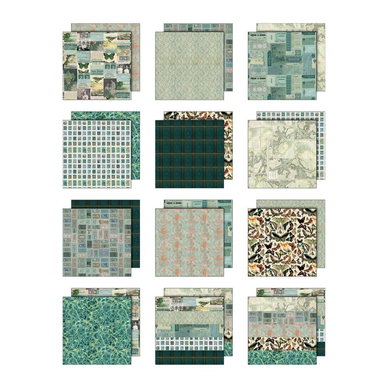 Tim Holtz Idea-ology Palette Collection Teal 12x12 12/pkg