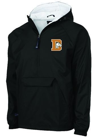 Charles River 1/2 Zip Lined Rain Pullover with Choice of Embroidered Douglass Logo