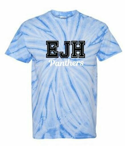 Youth or Adult Varsity Letter EJH Panthers Tie Dye Short Sleeve Tee