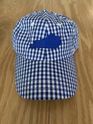 Blue & White Gingham Kentucky Hat