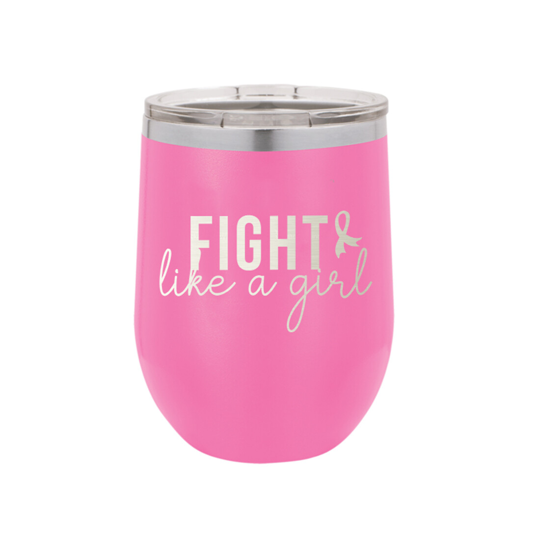 Fight Like a Girl Pink Tumbler