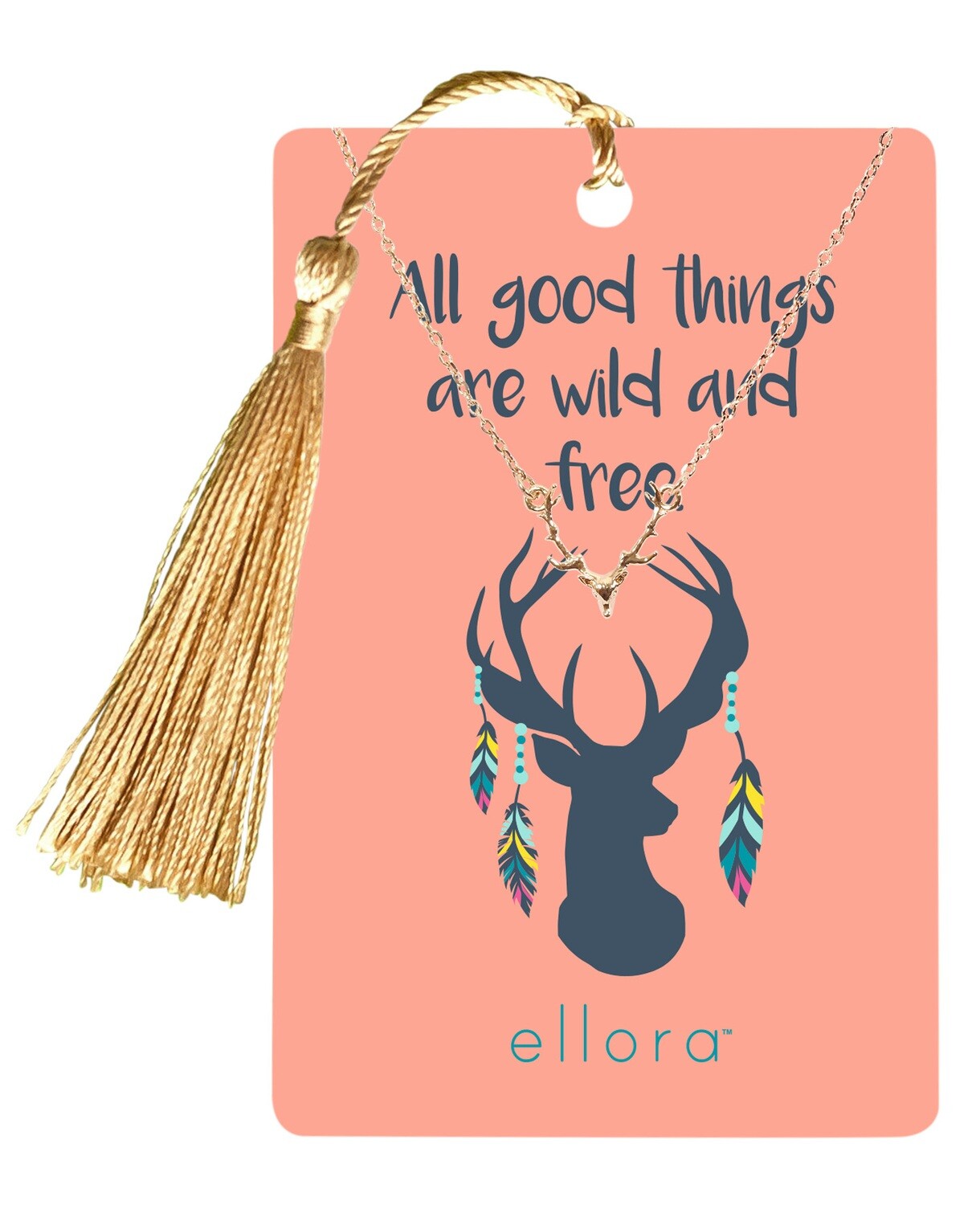 Gold Stag Head Necklace