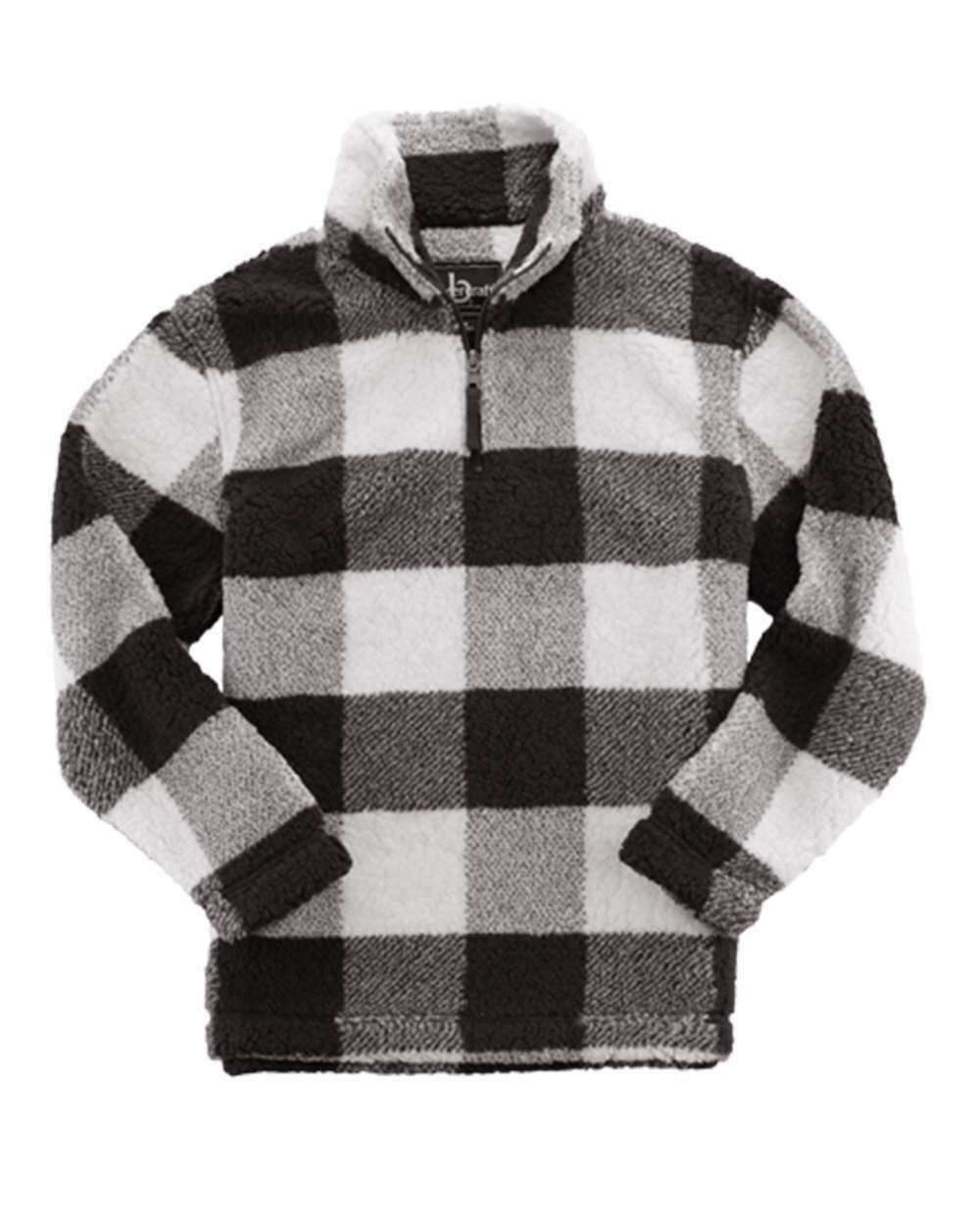 Youth Plaid Sherpa Quarter-Zip Pullover