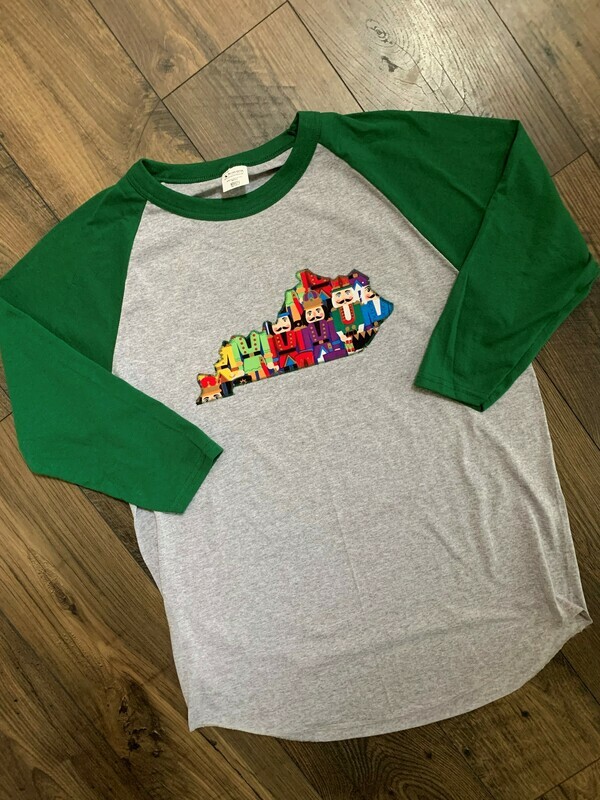 Adult Kentucky State Nutcracker Raglan Baseball T-Shirt