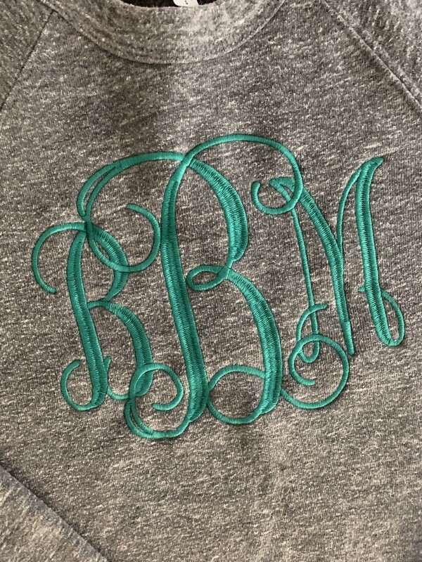 Adult Sponge Fleece Raglan Sweatshirt with Front Chest Monogram