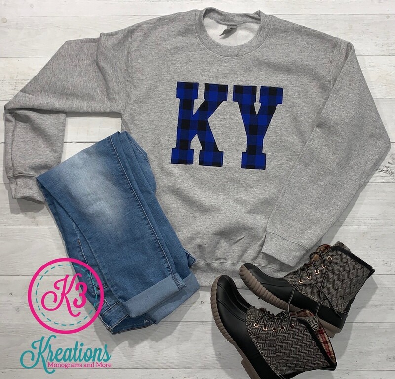 Buffalo Plaid KY Crewneck Sweatshirt