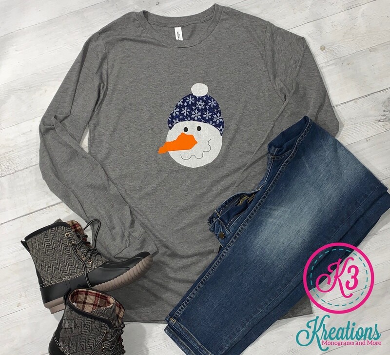 Adult Kentucky Snowman Long Sleeved Tee