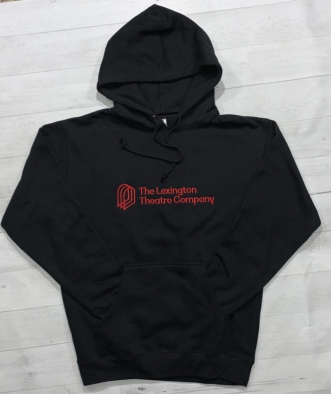 Unisex Independent Trading Co. Black Midweight Hooded Sweatshirt with Embroidered Front Chest Logo (LTC)